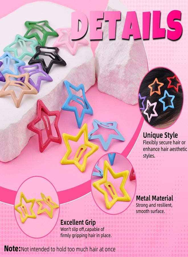 Tinkrstuff 100 PCS Colorful Hair Clips, 1.18 Inch Y2K Accessories Star Hair Clips, Non-Slip Snap Small Star Colorful Barrettes Accessories for Girls Women, Fashion Cool Ornament Set for Rave Decor - Image 4